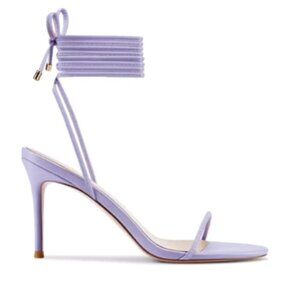 FEMME LA Barely There Lace Up Heel - Lavender